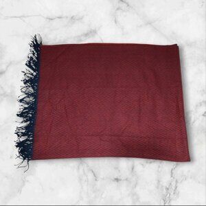 MacKenzie Childs Red Blue Chevron Throw Blanket